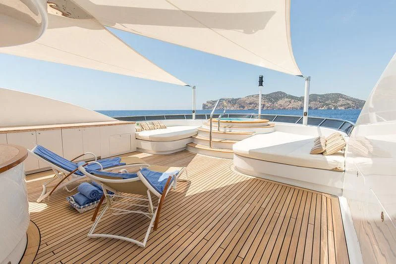 a boat on the water aboard VITA NOVA Yacht for Sale