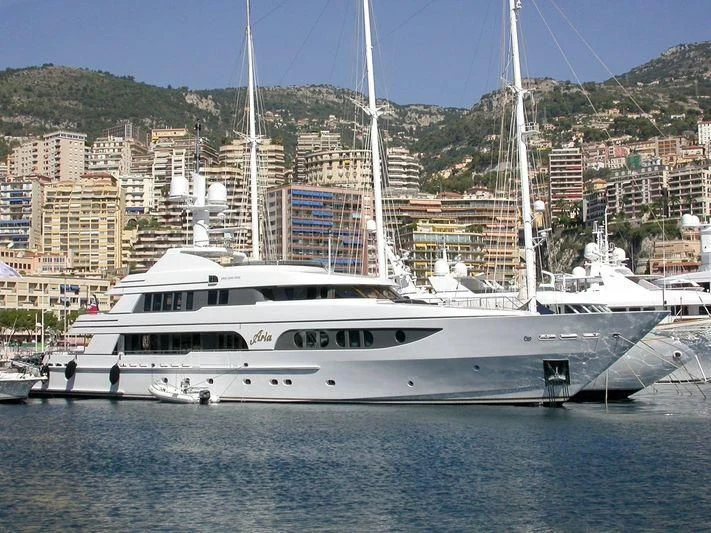 a white yacht in the water aboard VITA NOVA Yacht for Sale
