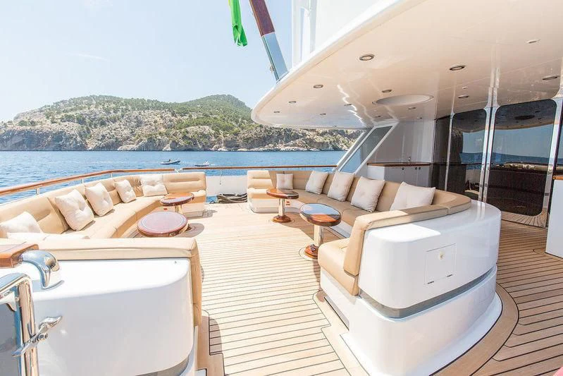 a boat on the water aboard VITA NOVA Yacht for Sale