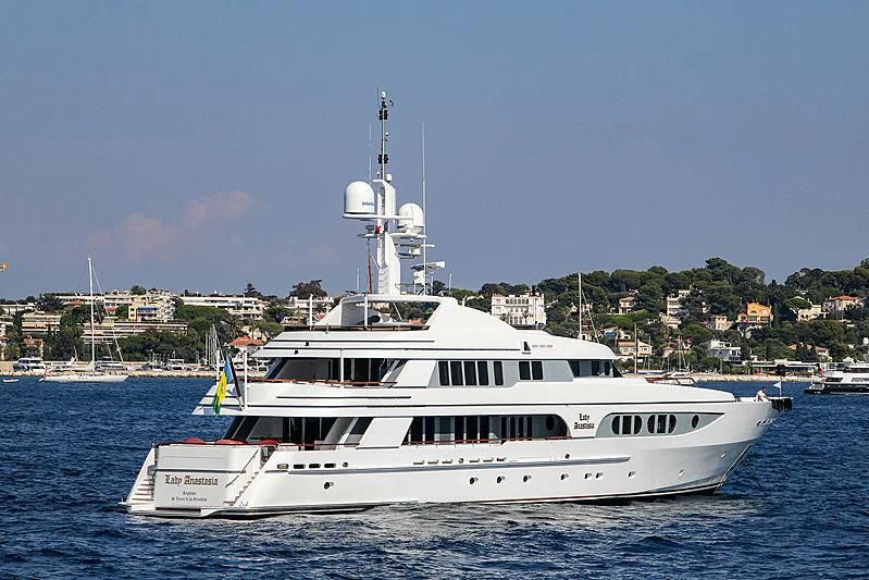 a white boat in the water aboard VITA NOVA Yacht for Sale