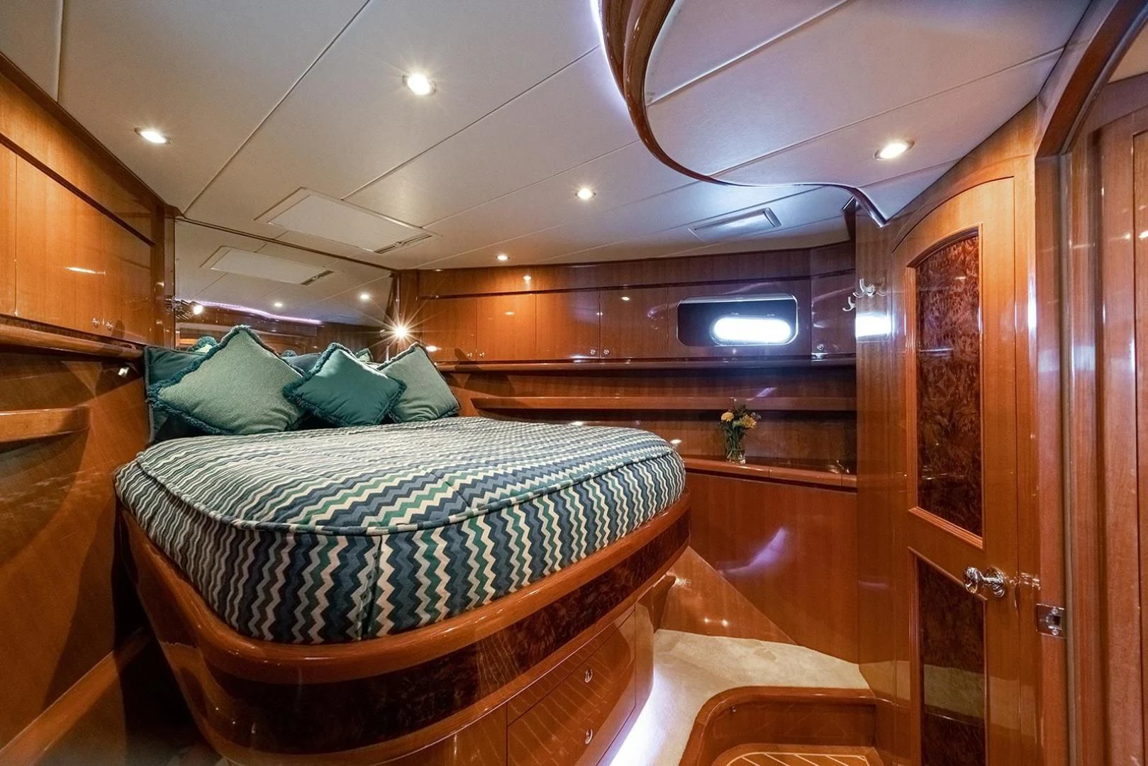a bed in a room aboard DREAM CATCHER Yacht for Sale