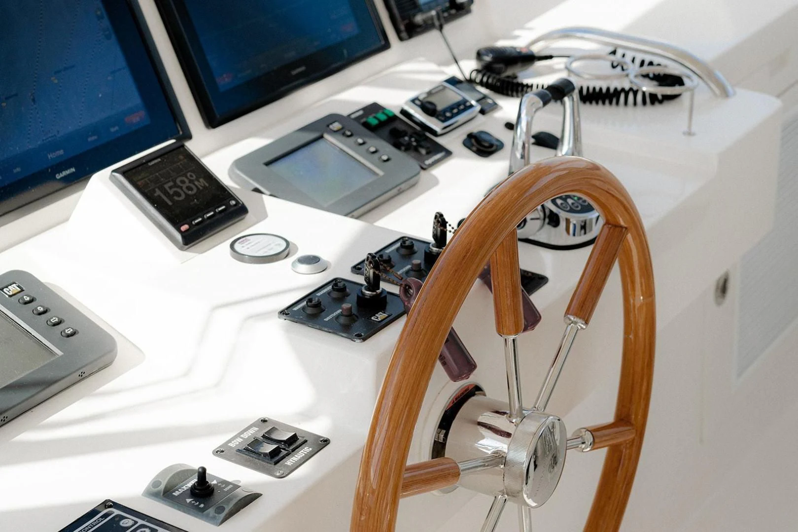 a chair in front of a desk aboard DREAM CATCHER Yacht for Sale