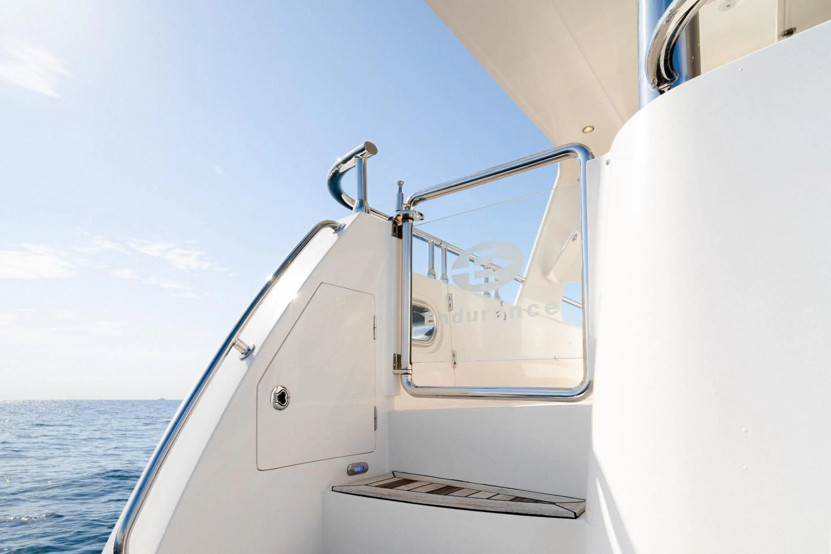 a boat with a mirror on the front aboard DREAM CATCHER Yacht for Sale