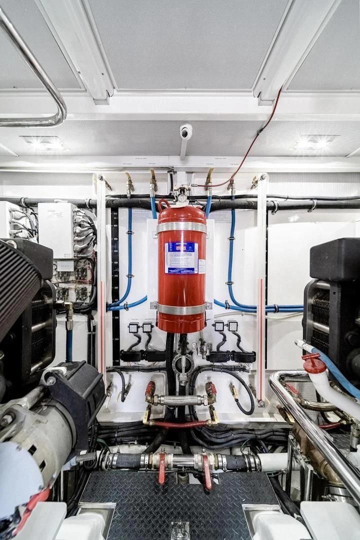 a machine in a room aboard DREAM CATCHER Yacht for Sale