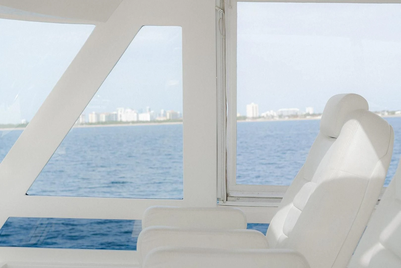 a view of a city from a boat aboard DREAM CATCHER Yacht for Sale