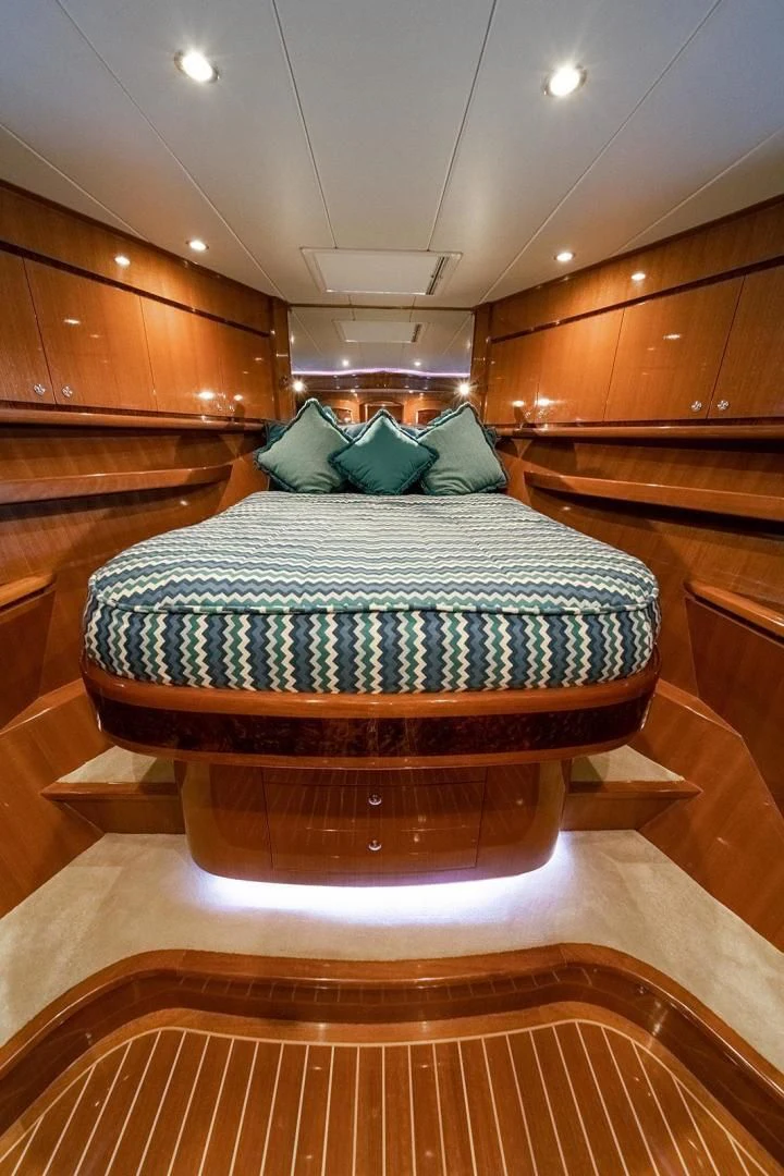 a bed in a room aboard DREAM CATCHER Yacht for Sale