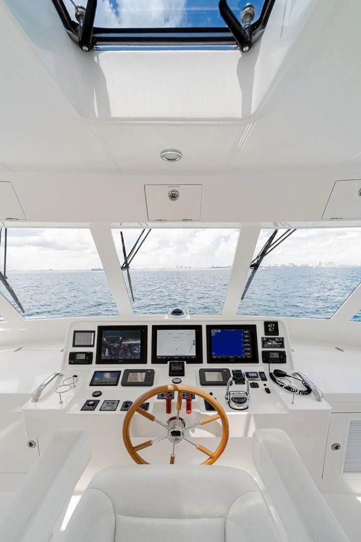 a control panel on a boat aboard DREAM CATCHER Yacht for Sale