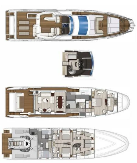 diagram, engineering drawing aboard CLOUDY BAY Yacht for Sale