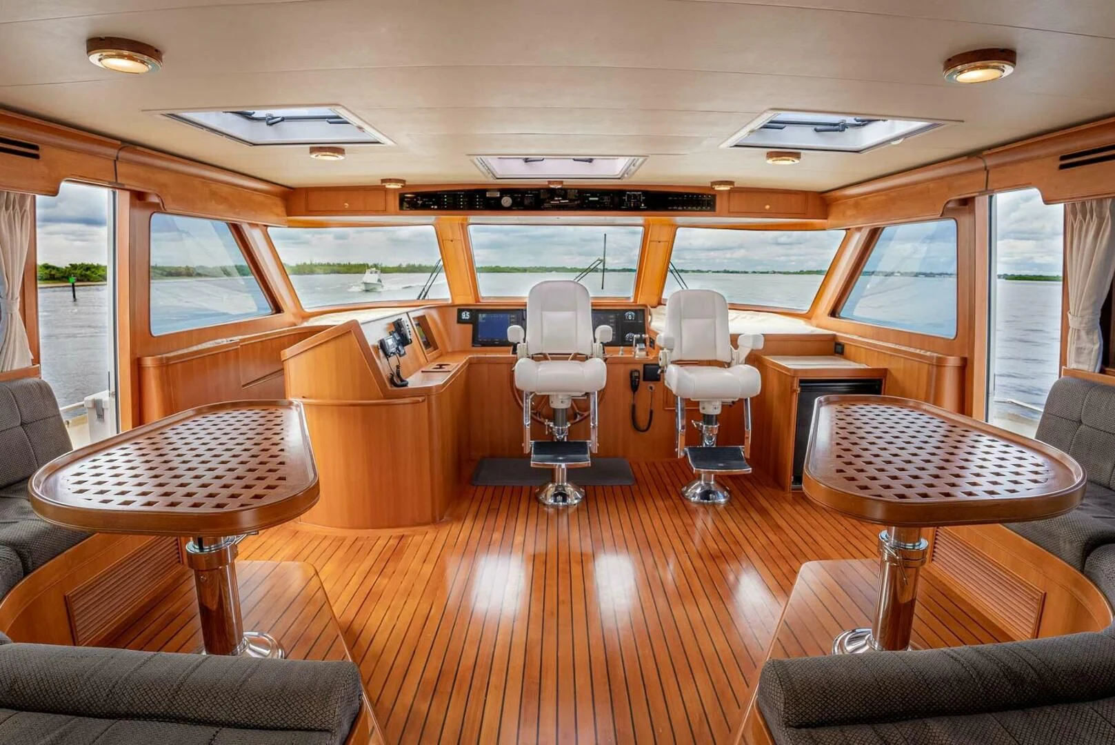 inside of a building with chairs and tables aboard SOMEDAY CAME Yacht for Sale