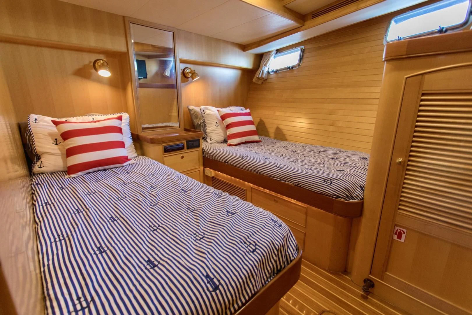 a couple of beds in a cabin aboard SOMEDAY CAME Yacht for Sale