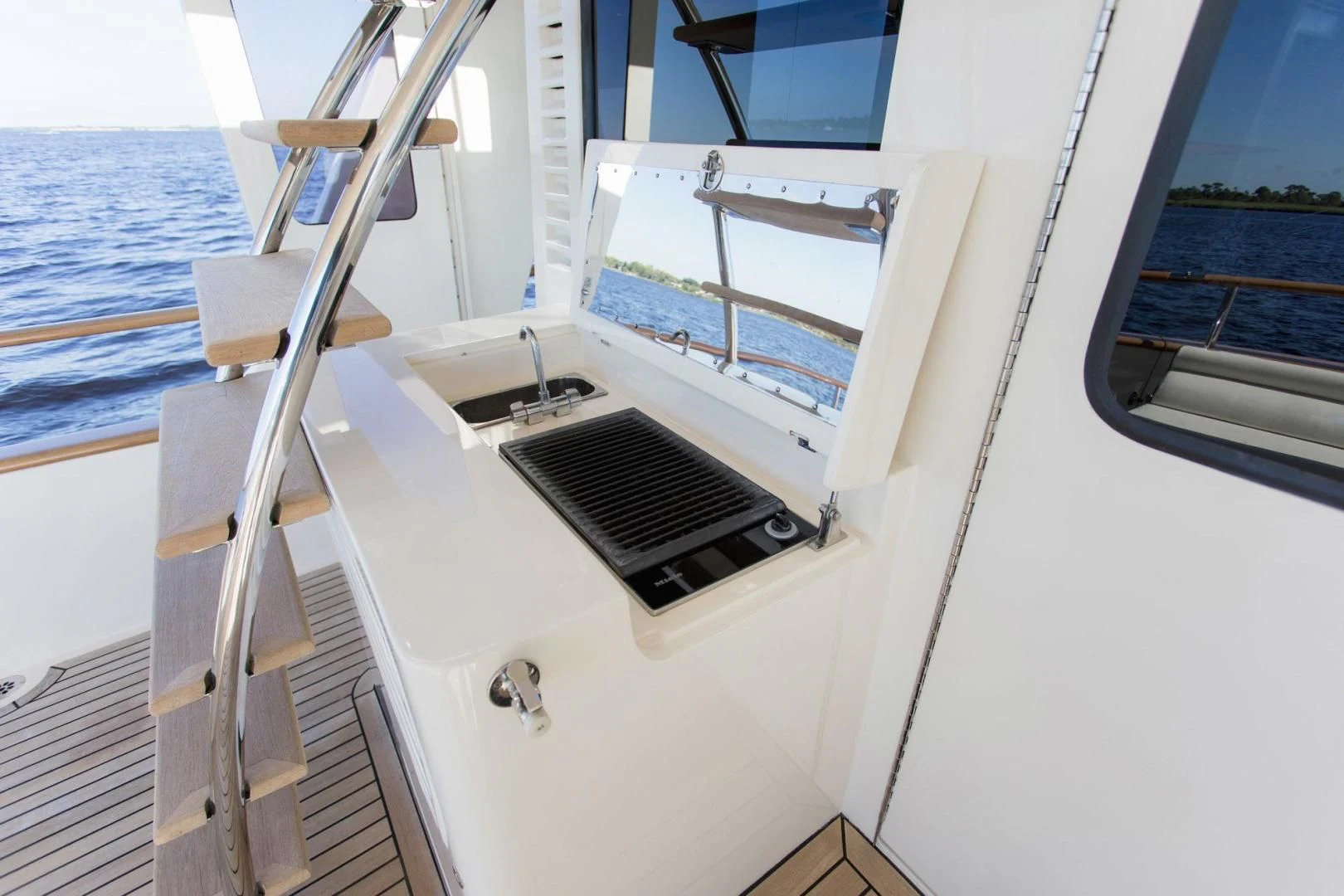 a boat with a grill aboard SOMEDAY CAME Yacht for Sale