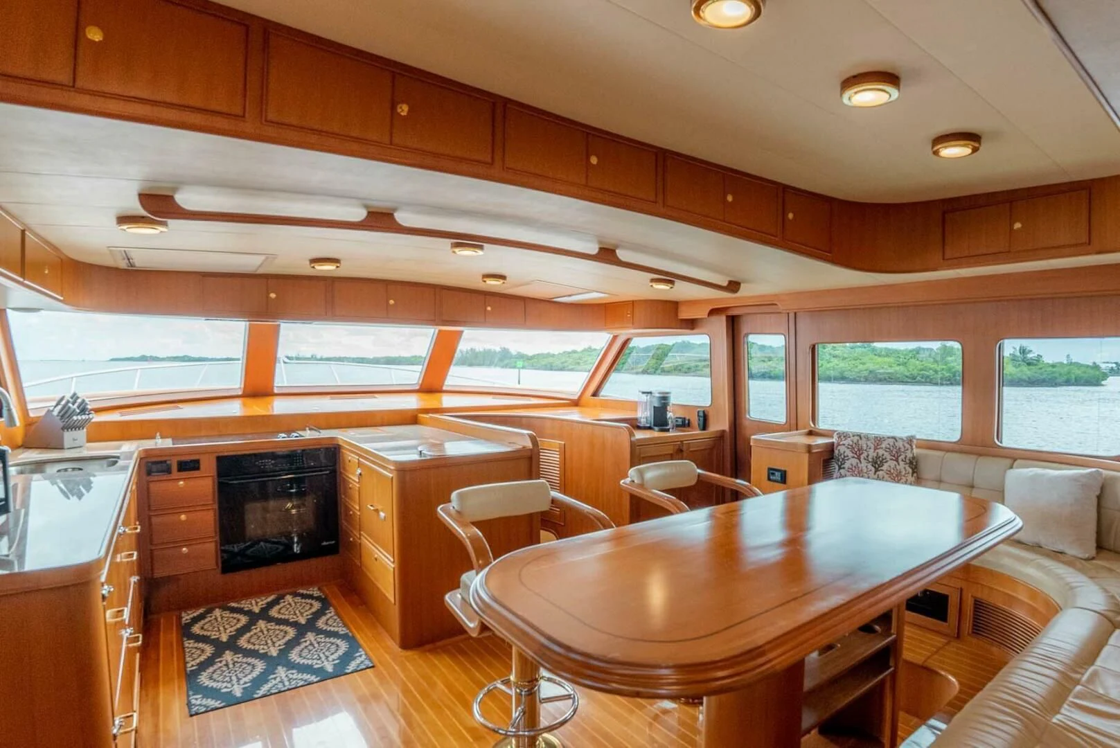 a kitchen and dining area aboard SOMEDAY CAME Yacht for Sale