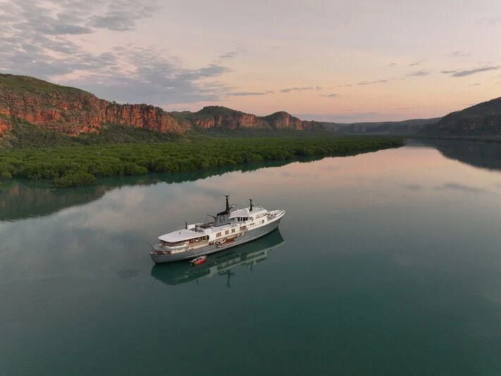 a boat on the water aboard JUST B Yacht for Sale