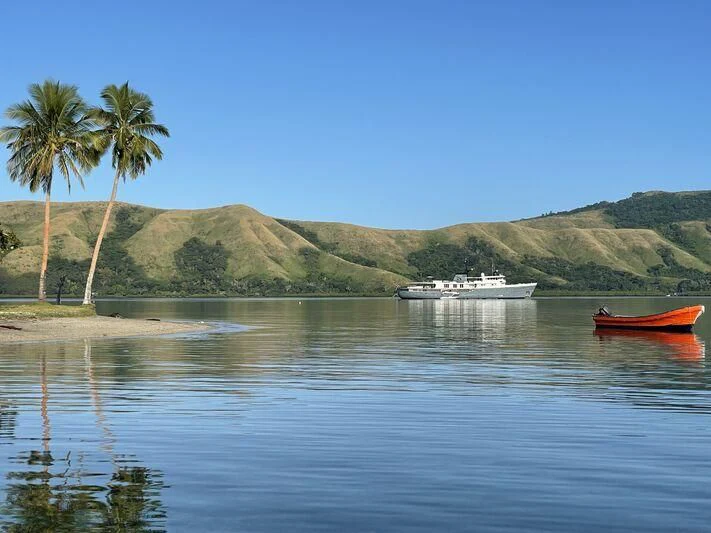 a boat in the water aboard JUST B Yacht for Sale