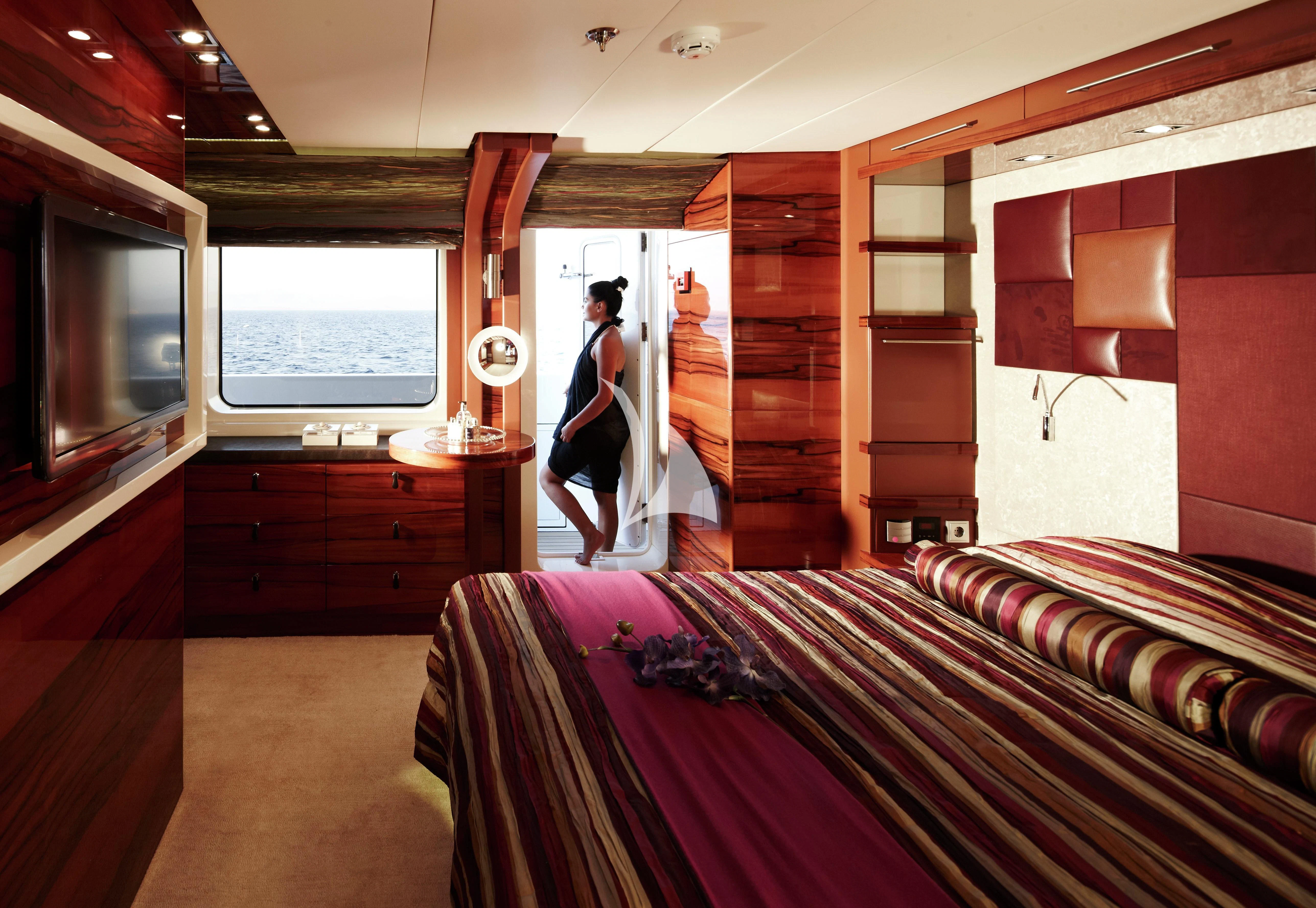 a person standing in a room aboard E&E Yacht for Sale