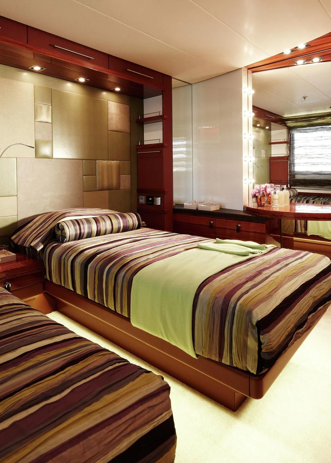 a bedroom with a bed aboard E&E Yacht for Sale