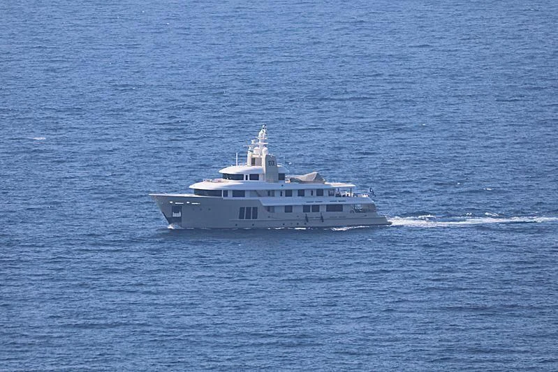 a white boat in the water aboard E&E Yacht for Sale
