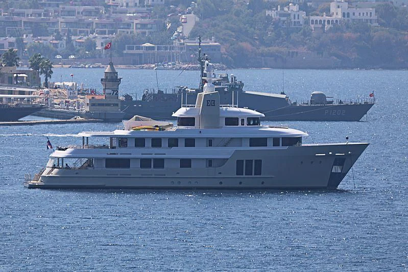 a large white boat in the water aboard E&E Yacht for Sale