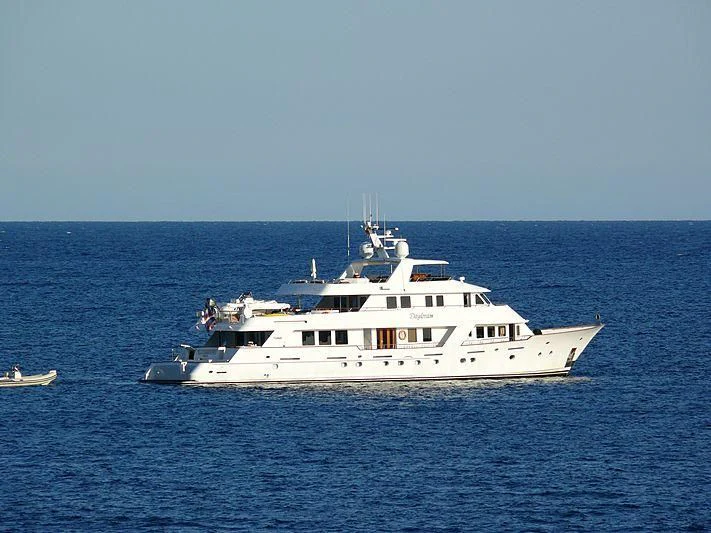 a large white boat in the water aboard DAYDREAM Yacht for Sale