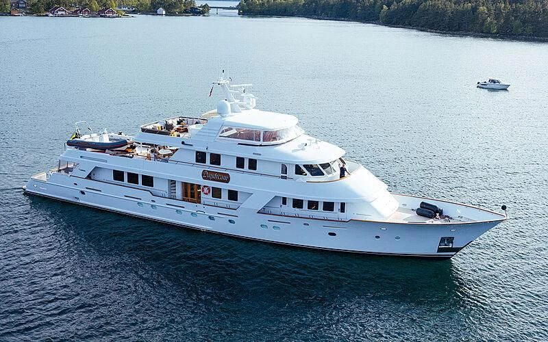a large white boat in the water aboard DAYDREAM Yacht for Sale