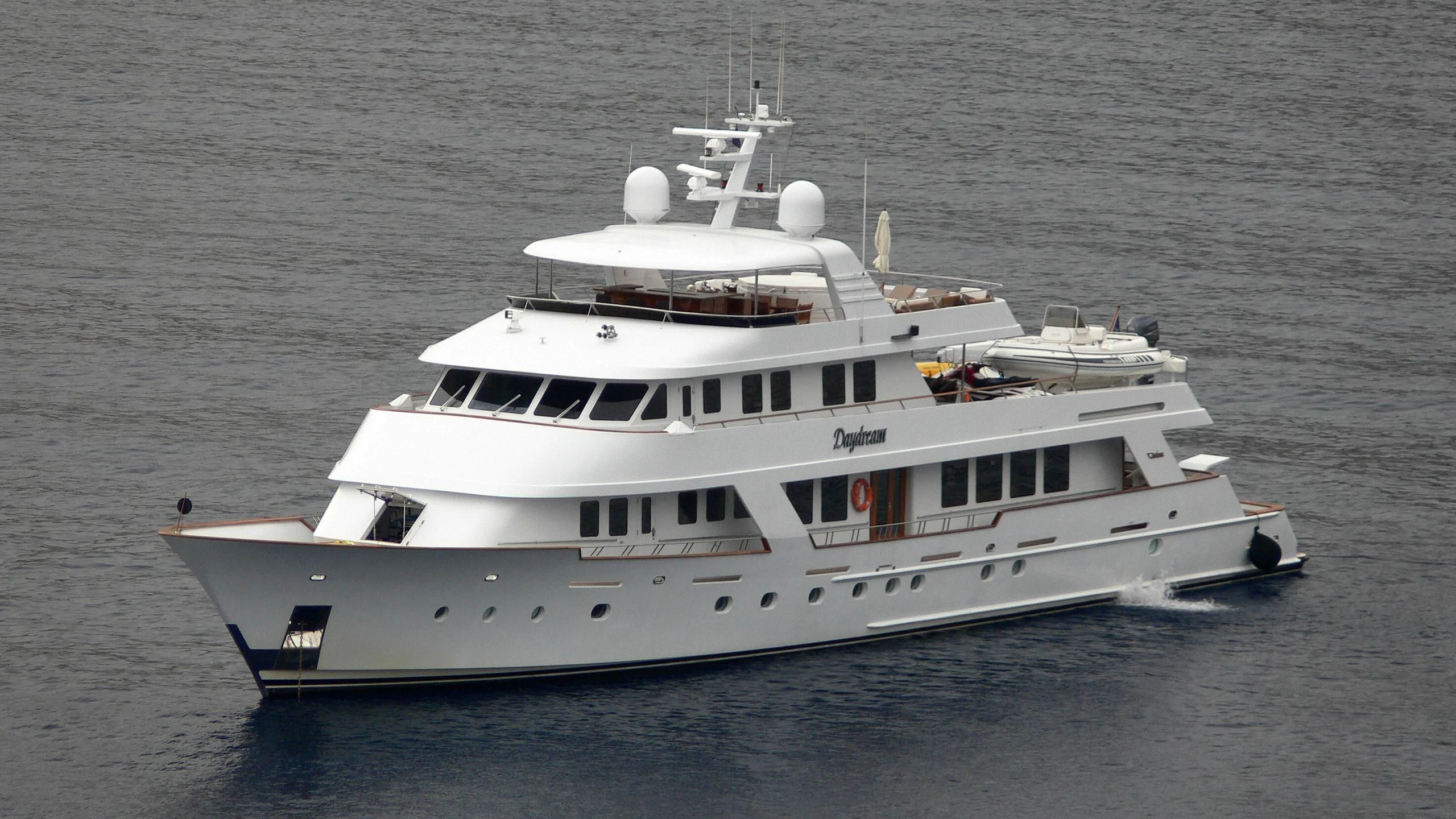 a white boat in the water aboard DAYDREAM Yacht for Sale
