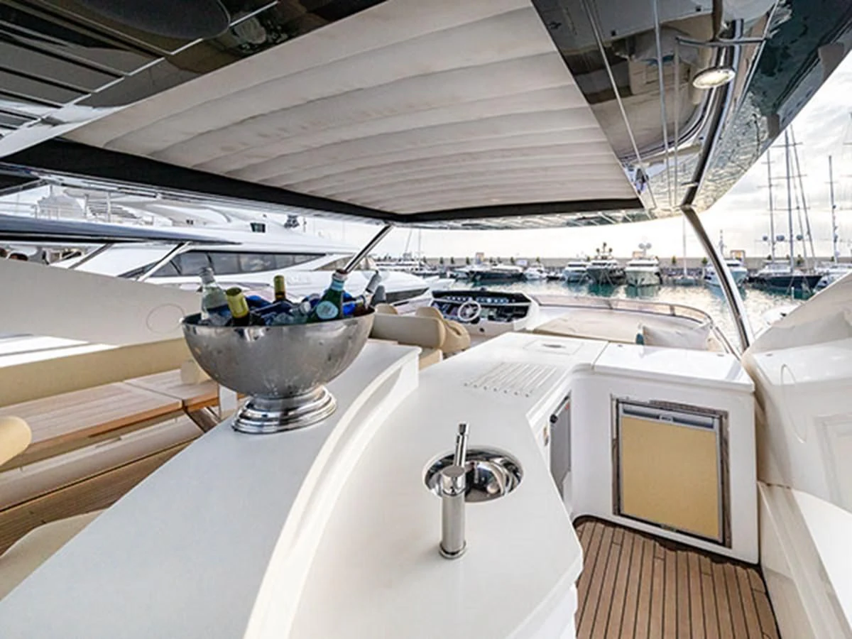 a large room with a large sink and a large metal bowl aboard 28M Yacht for Sale