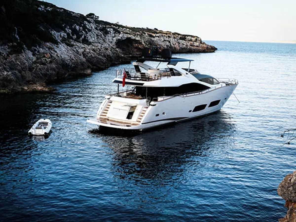 a boat on the water aboard 28M Yacht for Sale