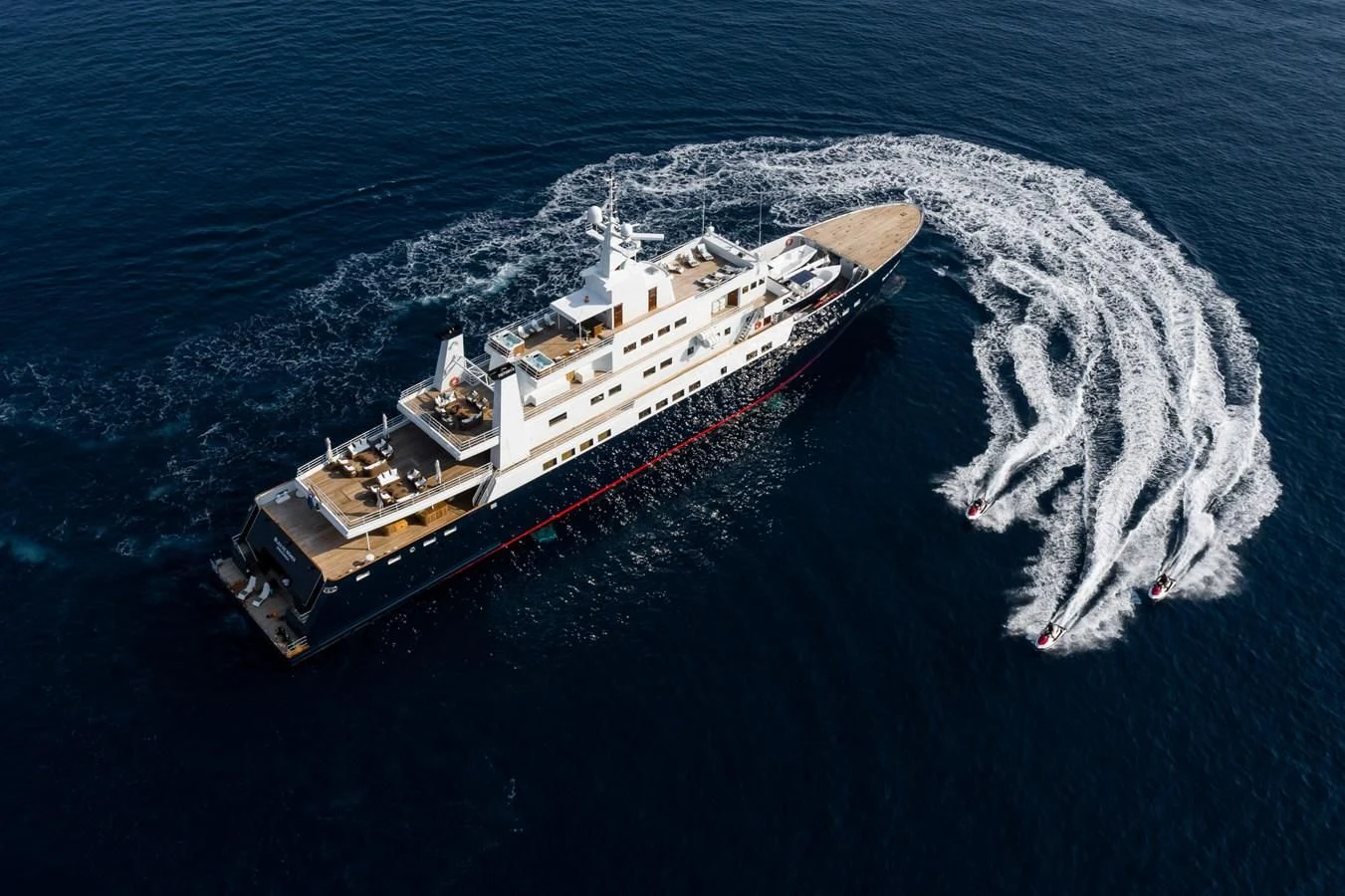 a ship in the ocean aboard BLEU DE NIMES Yacht for Charter