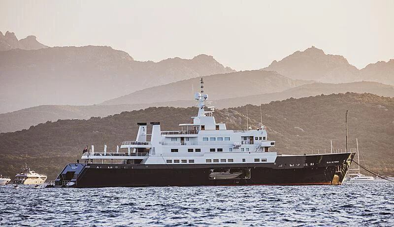 a large boat in the water aboard BLEU DE NIMES Yacht for Charter