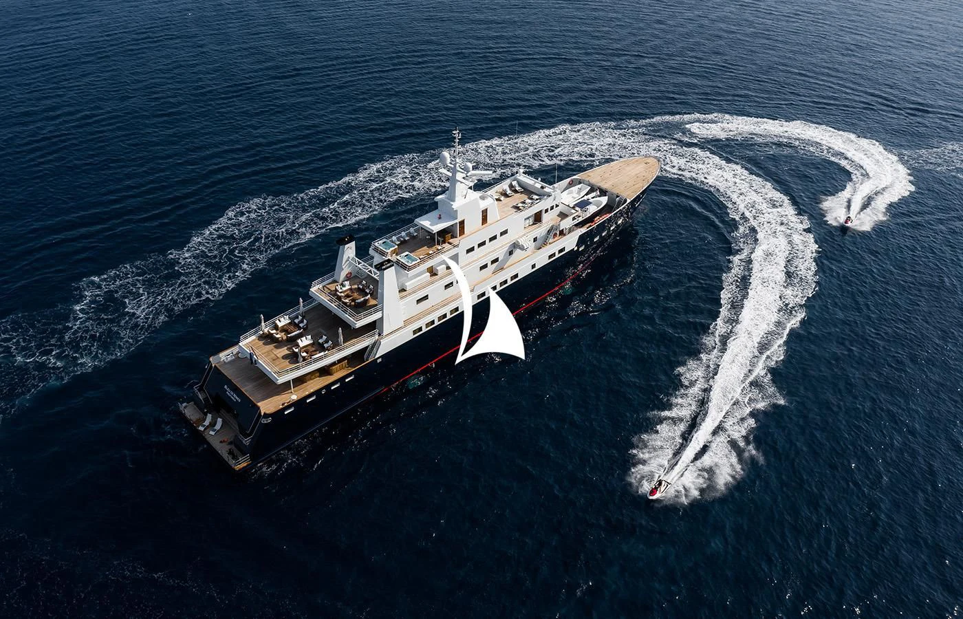 a ship in the water aboard BLEU DE NIMES Yacht for Charter