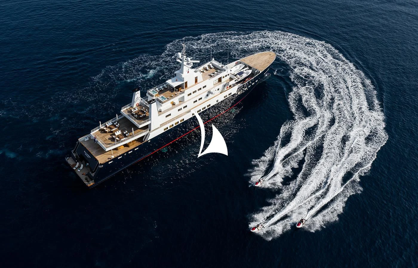 a ship in the water aboard BLEU DE NIMES Yacht for Charter