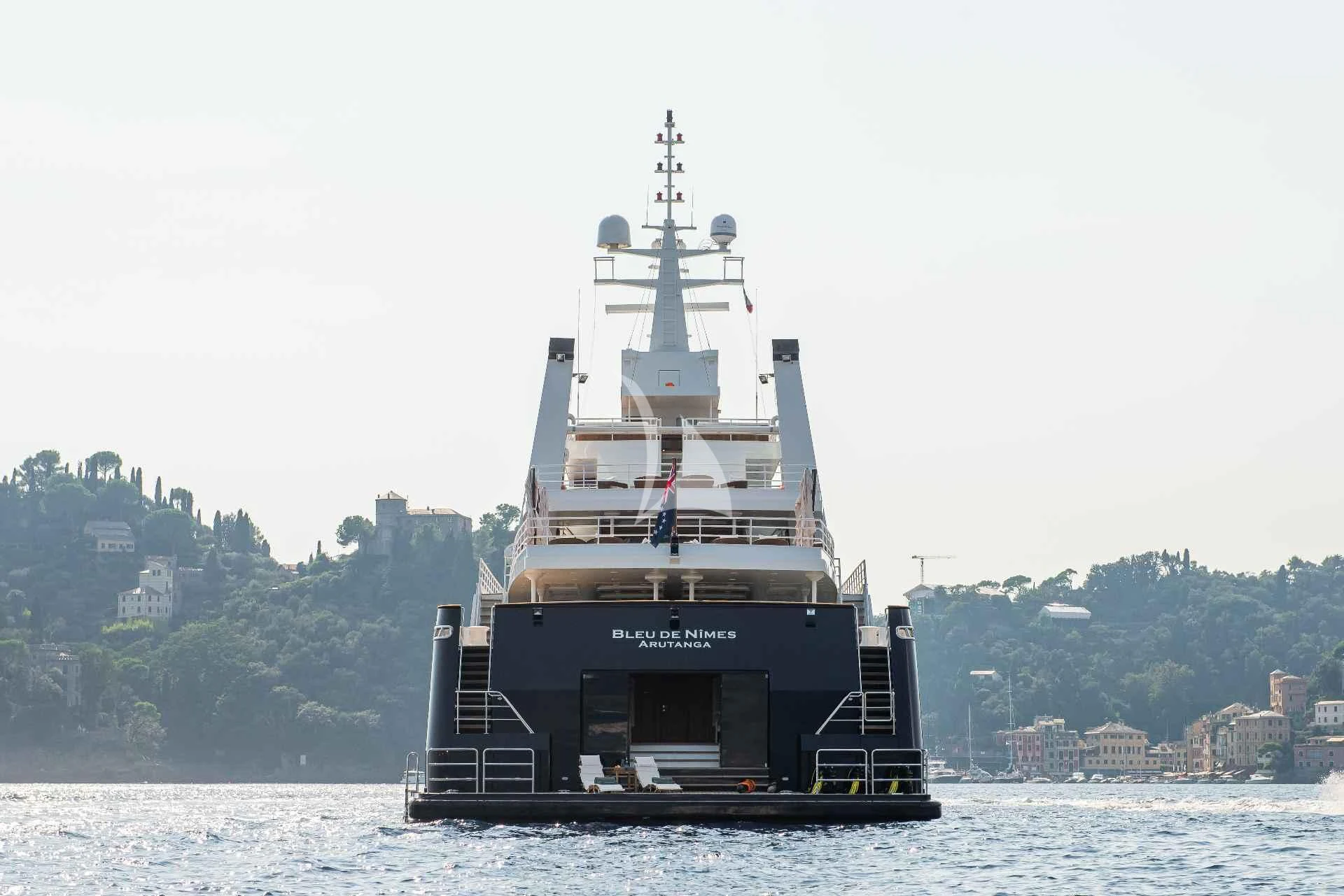 a boat on the water aboard BLEU DE NIMES Yacht for Charter