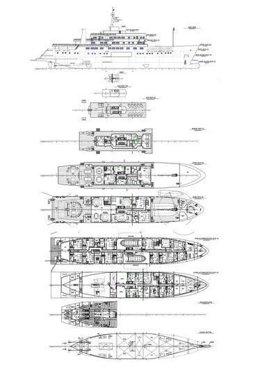 diagram, engineering drawing aboard BLEU DE NIMES Yacht for Charter