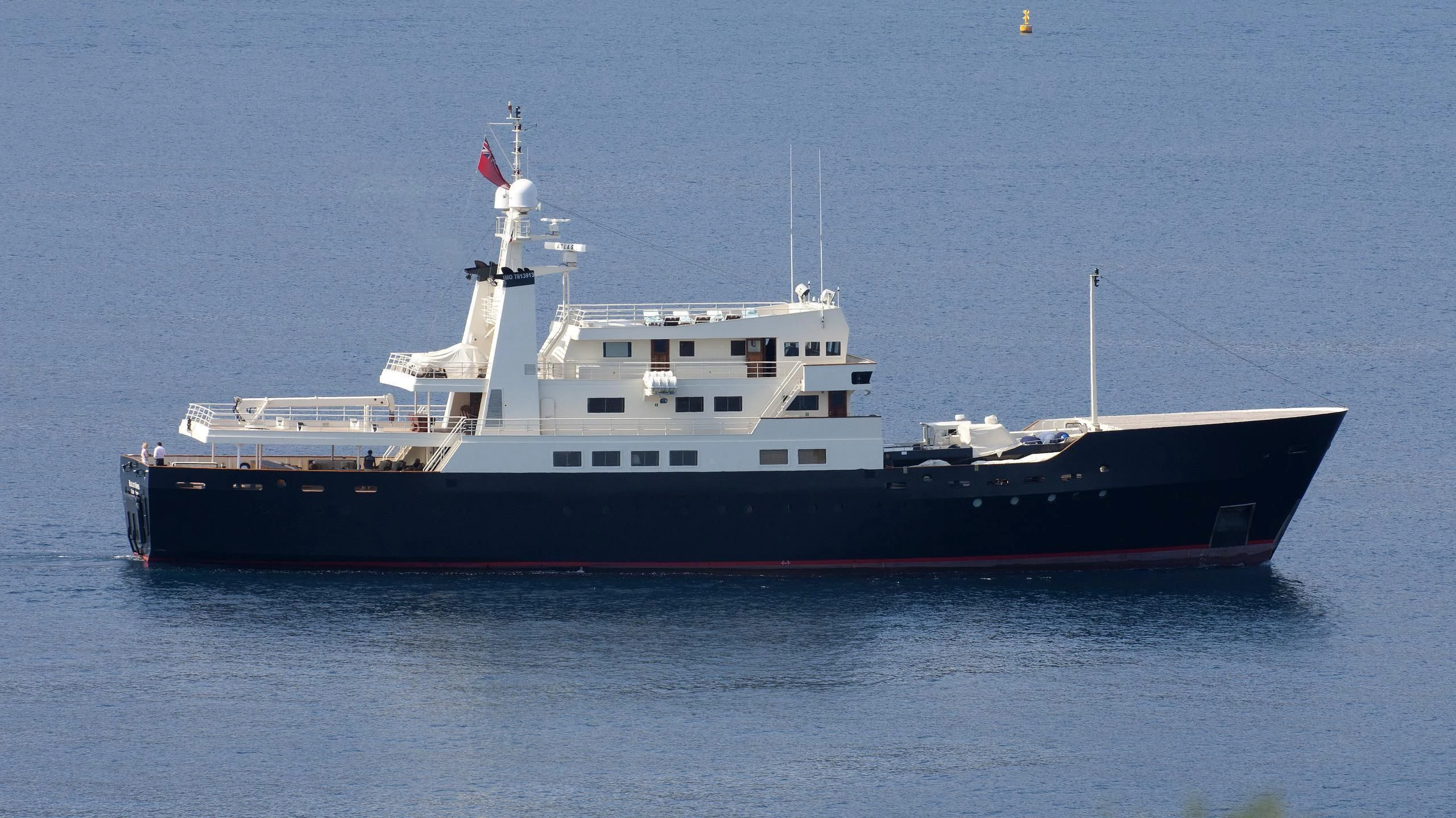 a large ship in the water aboard BLEU DE NIMES Yacht for Charter