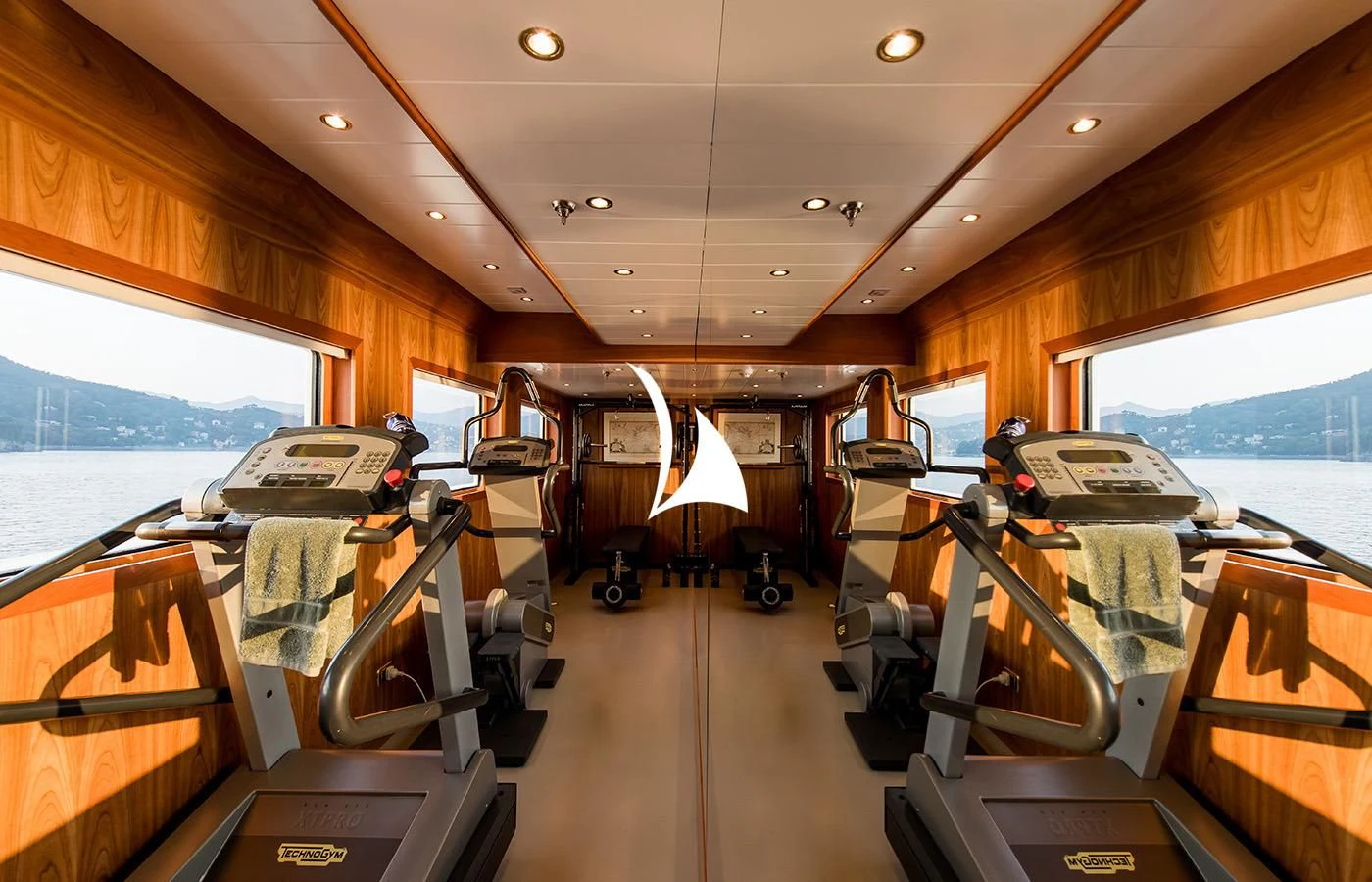 inside of a vehicle aboard BLEU DE NIMES Yacht for Charter