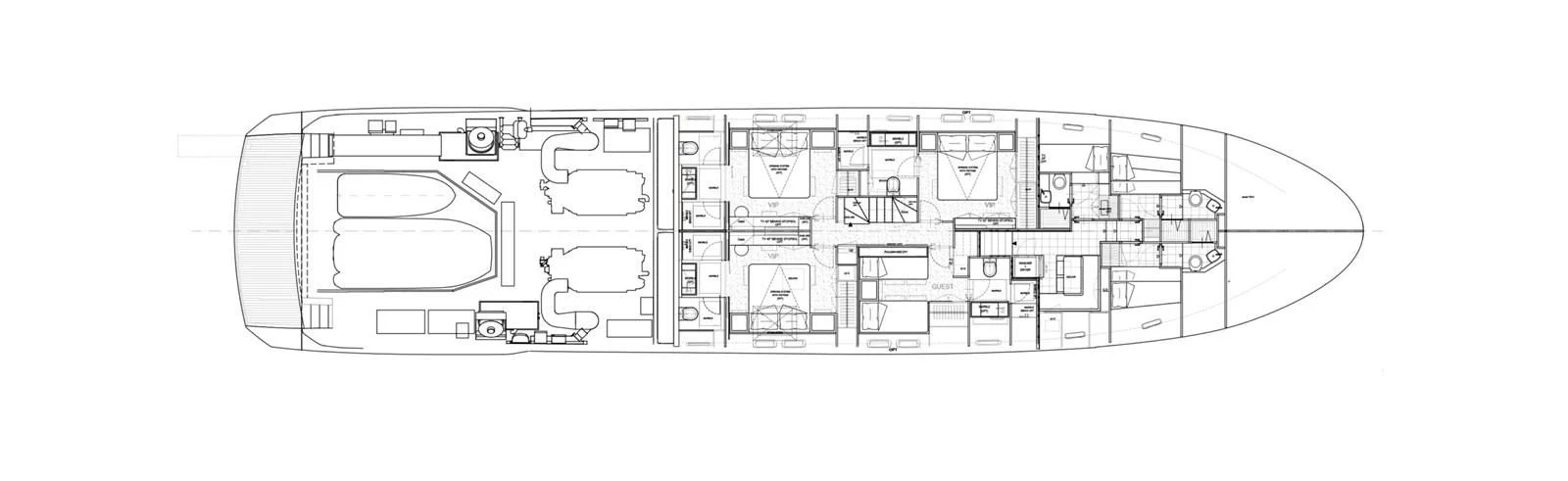 diagram, engineering drawing aboard PANAME Yacht for Sale