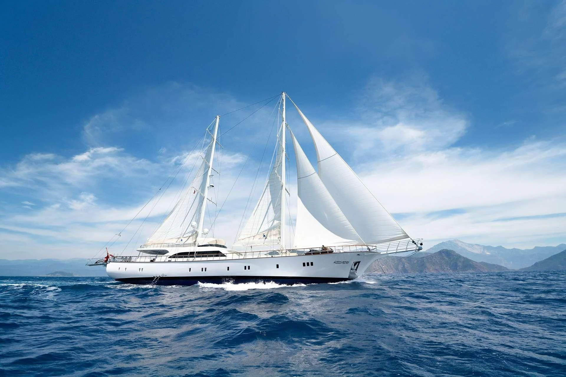 a white boat on the water aboard ALESSANDRO I Yacht for Sale