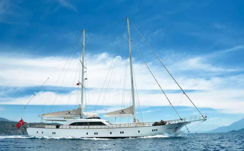 a white boat on the water aboard ALESSANDRO I Yacht for Sale