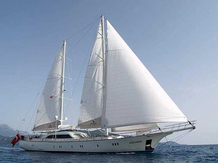 a white boat in the water aboard ALESSANDRO I Yacht for Sale