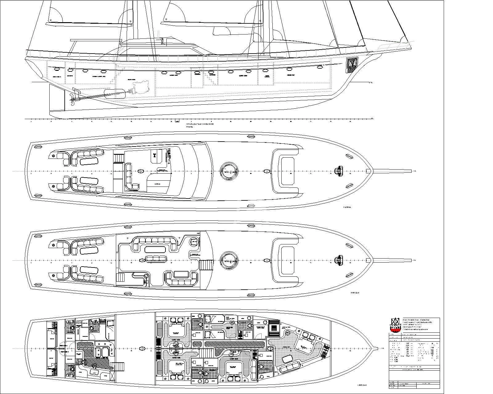 diagram, engineering drawing aboard ALESSANDRO I Yacht for Sale