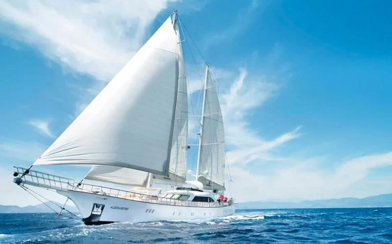 a white boat in the water aboard ALESSANDRO I Yacht for Sale