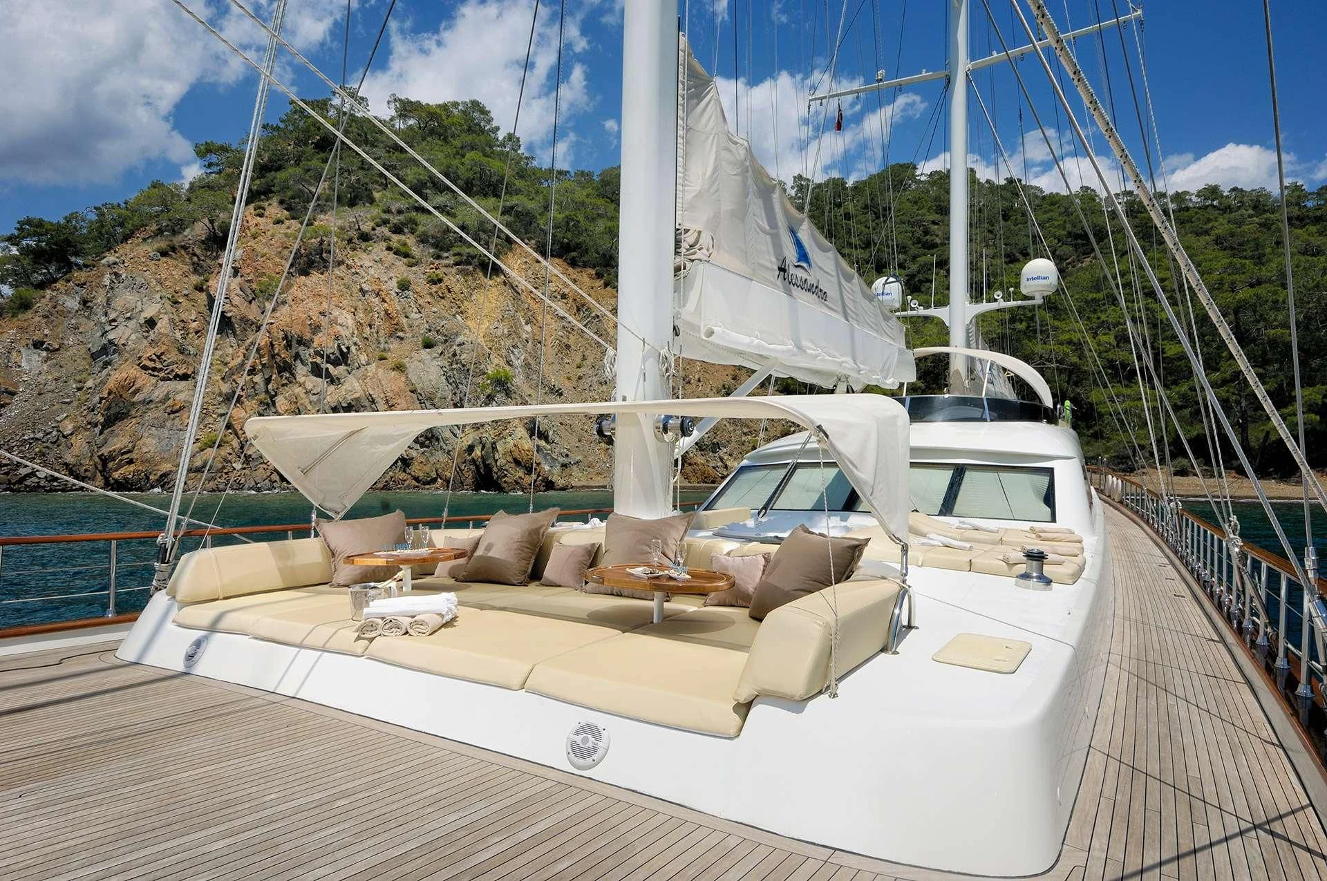 a boat on a deck aboard ALESSANDRO I Yacht for Sale
