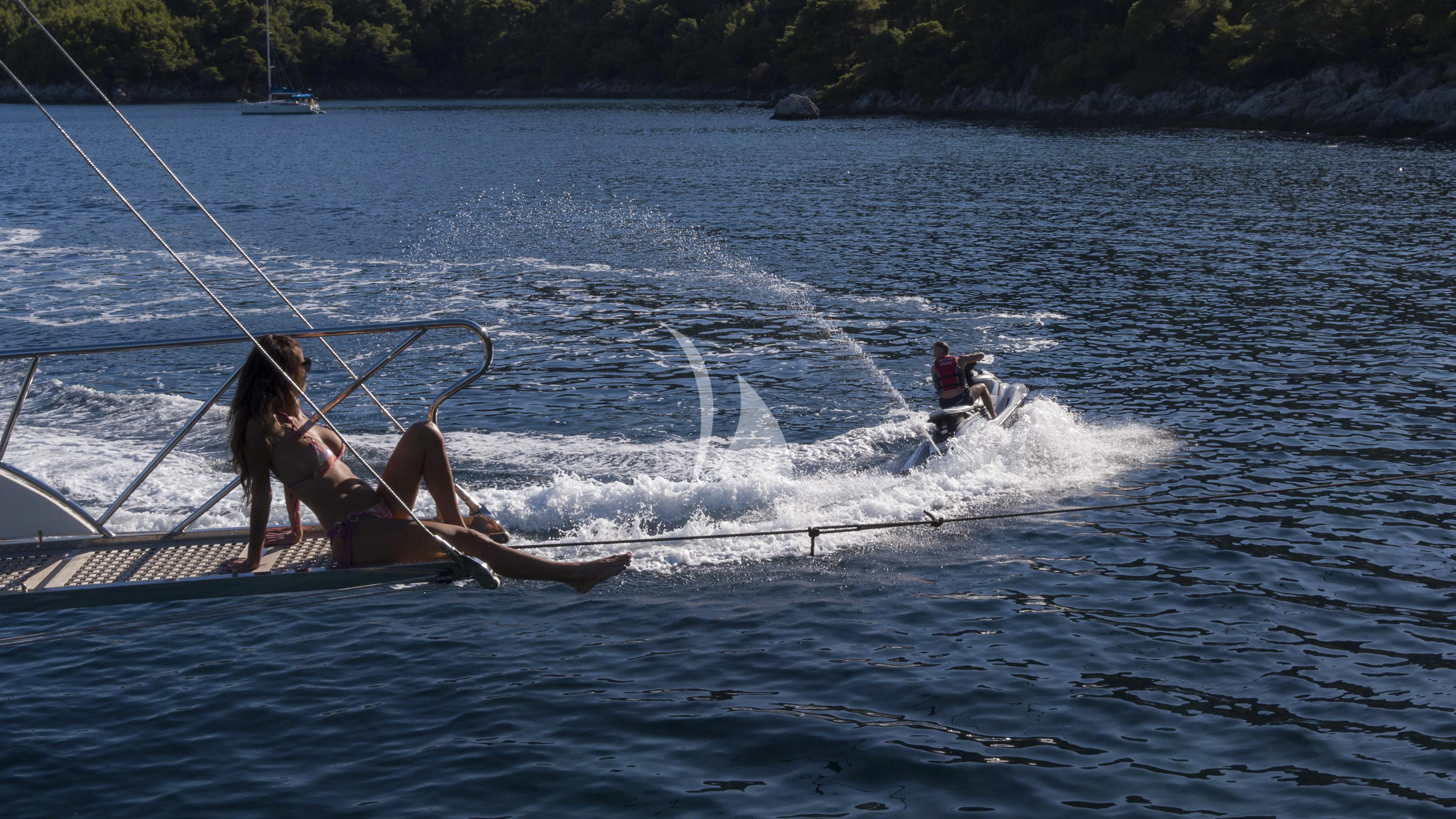 a couple of people on a boat aboard ALESSANDRO I Yacht for Sale