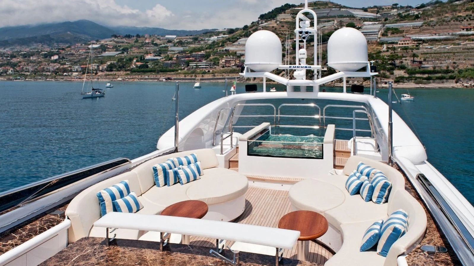 a boat on the water aboard TUTTO LE MARRANE Yacht for Charter