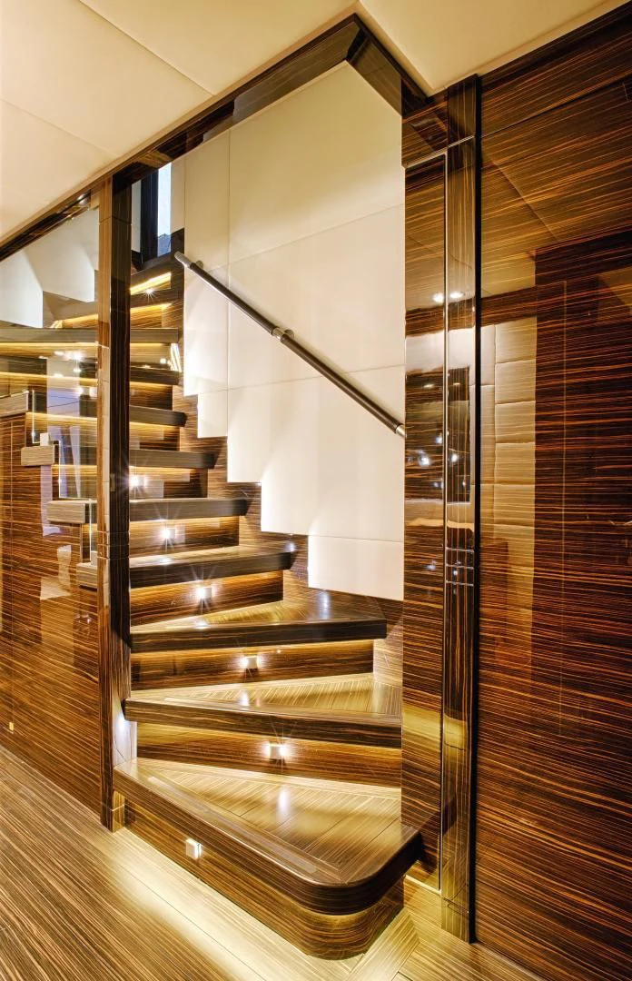 a room with a glass door aboard TUTTO LE MARRANE Yacht for Charter