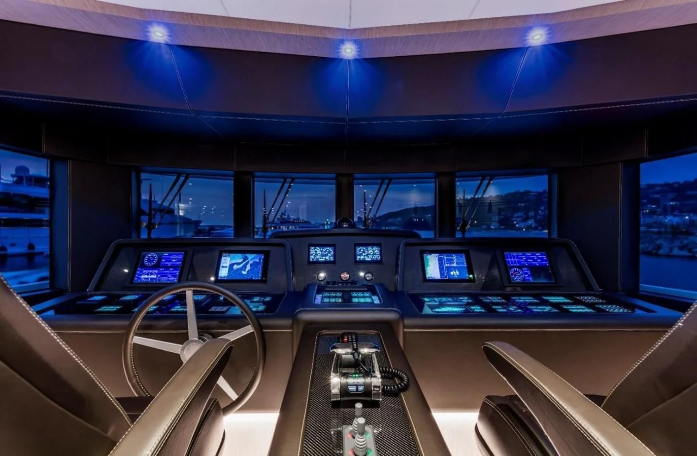 inside of a control room aboard BULL Yacht for Sale