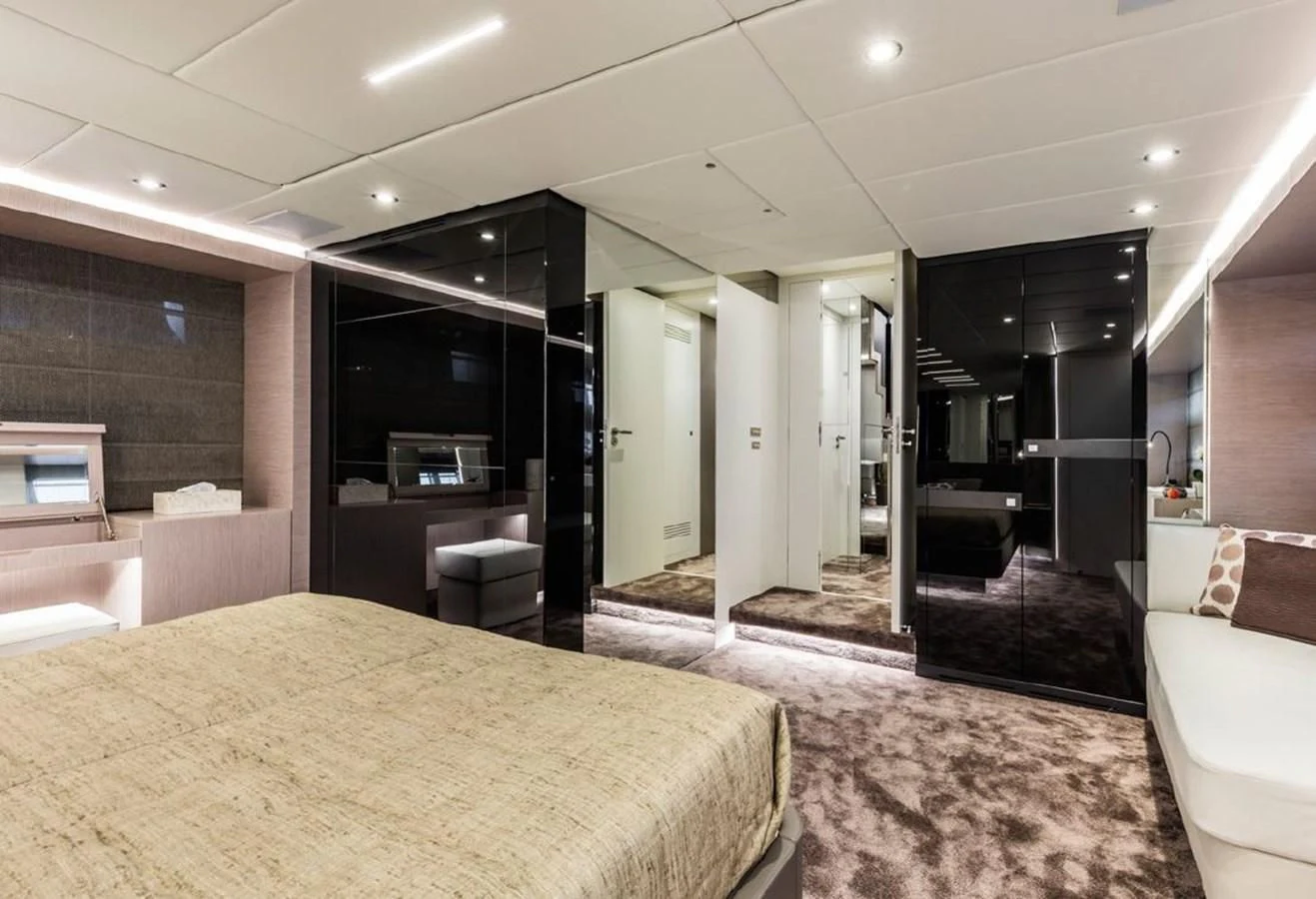 a large hotel room aboard BULL Yacht for Sale
