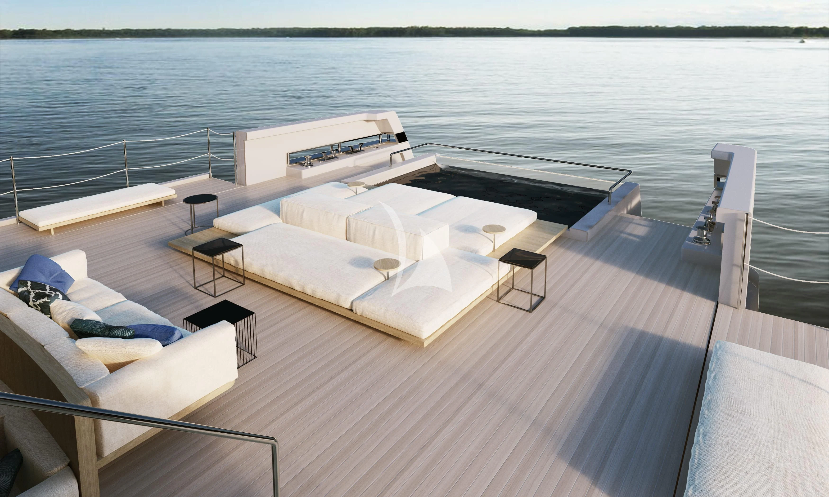 a boat on the water aboard LA LA LAND Yacht for Charter