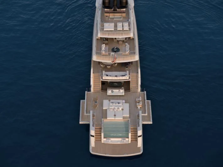 a model of a ship aboard LA LA LAND Yacht for Charter