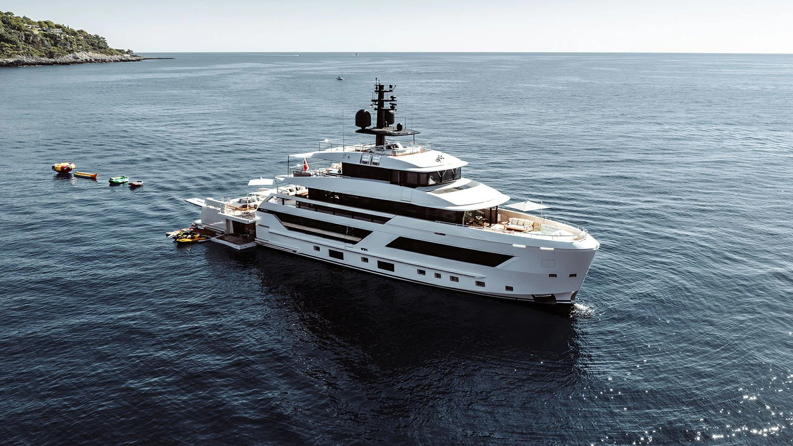 a boat in the water aboard LA LA LAND Yacht for Charter